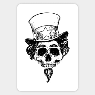 Skull with hat and goatee Magnet